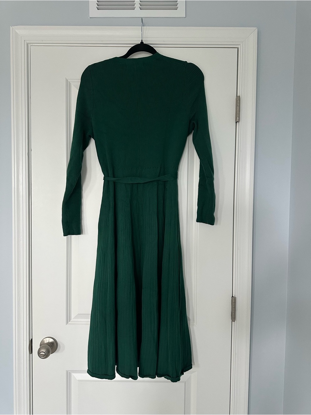 Boden Emerald Green Long Sleeve Midi Dress with Waist Tie - Picture 4 of 7